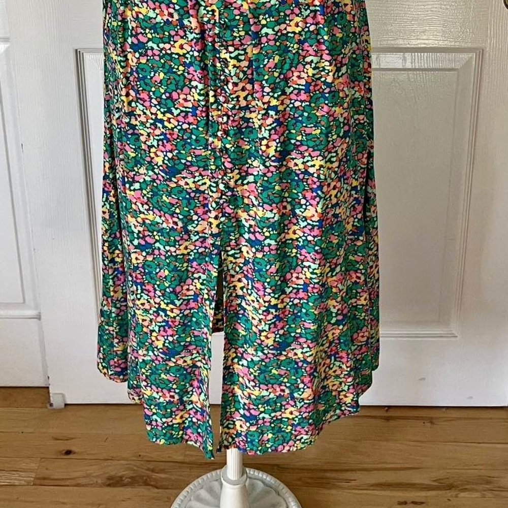 LOFT Petite Colorful Floral Midi Skirt